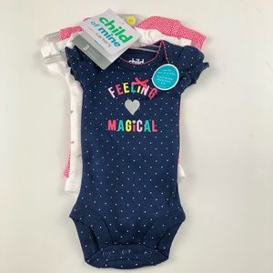 Child of Mine Short Sleeve Bodysuits 3 pk Preemie